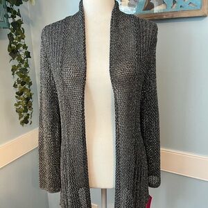 Sunny Leigh Gray Open-Front Cardigan